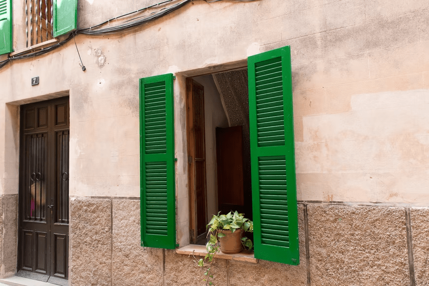 Green window to attract prosperity, according to Feng Shui color meaning.